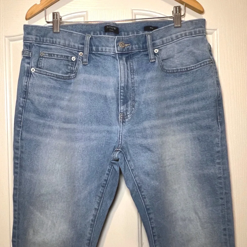 J.Crew Flex Slim Fit Jeans Mens 36x30 Light Wash Blue Denim Stretch Casual